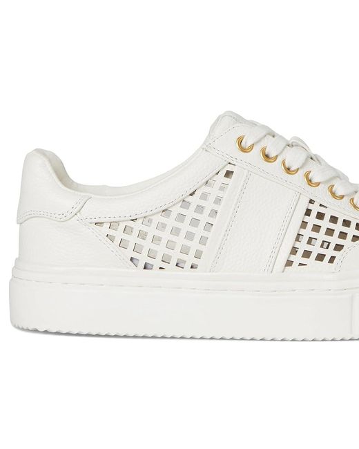 Vince Camuto White Raiden Cut-Out Platform Sneakers Shoes, Leather
