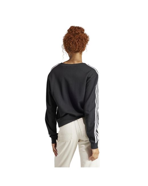 Adidas Black Essentials 3-stripes V-neck Sweatshirt