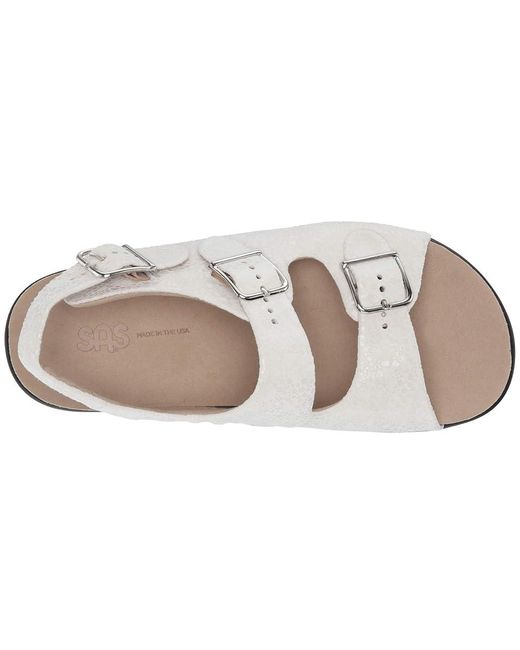 SAS Metallic Relaxed Comfort Sandal (Vanilla) Shoes