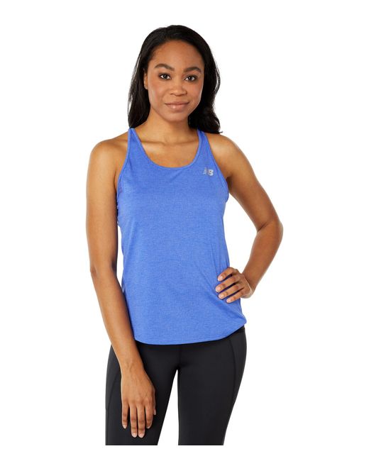 New Balance Synthetic Impact Run Tank in Blue Lyst