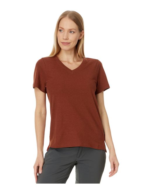 Smartwool Red Perfect V-neck Short Sleeve Tee