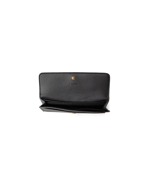 COACH Black Mila Long Flap Wallet Wallet Handbags, Leather