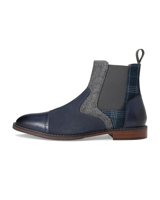 Stacy Adams Blue Finney Cap Toe Chelsea Boot ( Multi) Boots for men