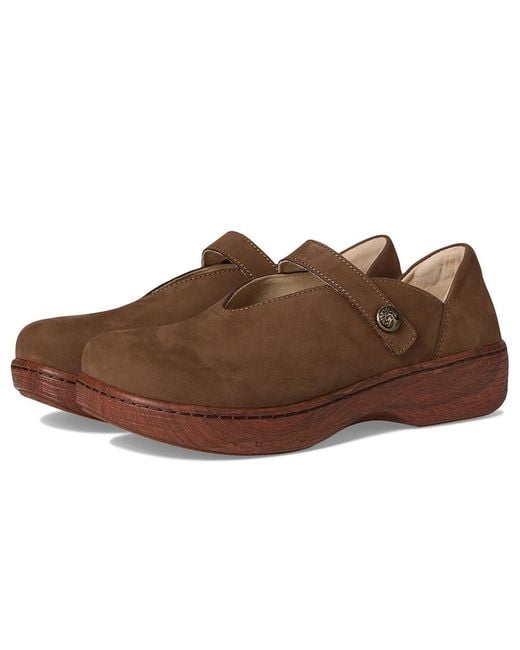 Alegria Brown Ophelia Flat Shoes, Leather