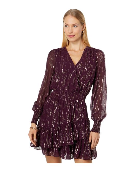 Lilly Pulitzer Cristiana Long Sleeve Silk Dress in Purple | Lyst