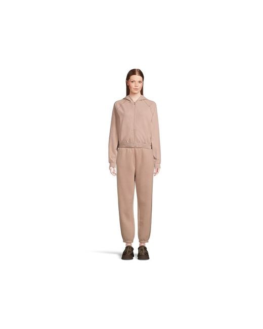 Ugg Pink Aubrie Zip Hoodie Sweatshirt, Elastane/Polyester