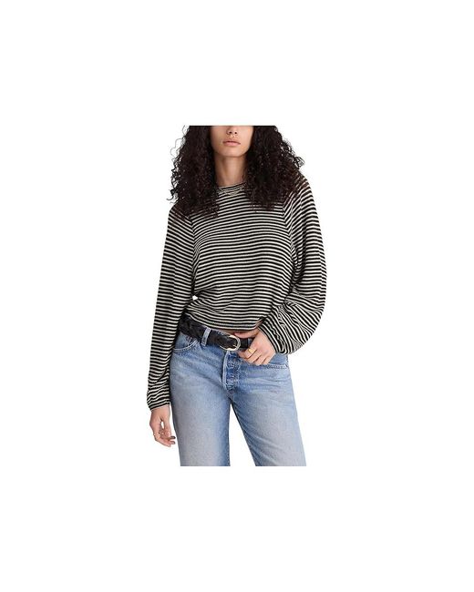 Madewell Black Barbet Long Sleeve T-Shirts Ric Rac Snit Clothing 2Xl 18) Cotton