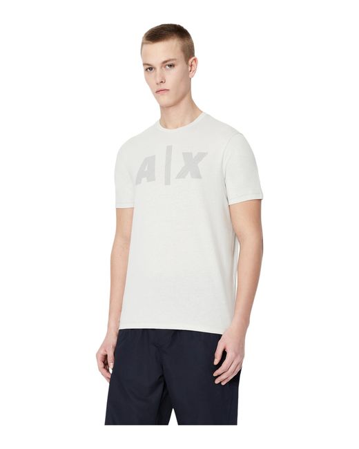 Armani Exchange White Cotton A|x Logo T-shirt for men