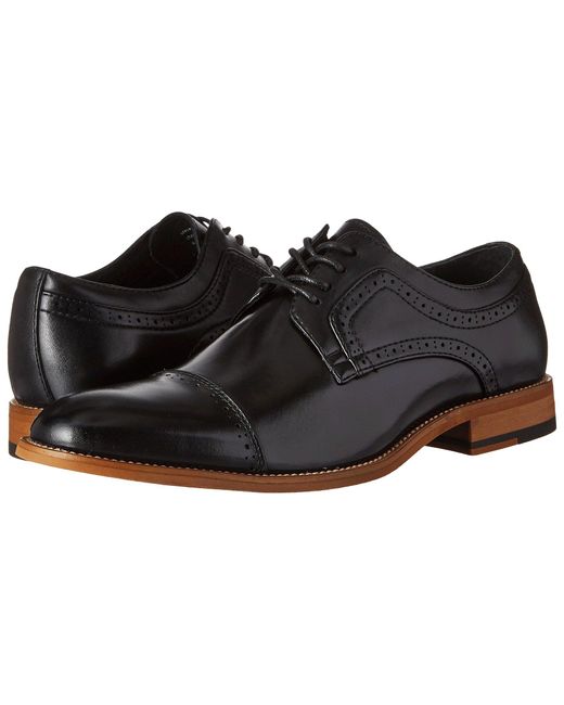 Stacy Adams Men's Gatto Cap Toe Oxford Dress Shoes - Leather Sole, Memory Foam Insole, Classic Lace-Up Style