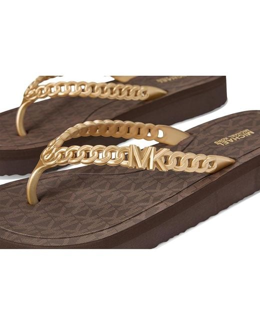 Michael Kors Brown Zaza Flip Flop Sandals, Synthetic