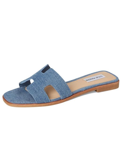 Steve Madden Blue Hadyn Sandal (Denim Fabric) Shoes
