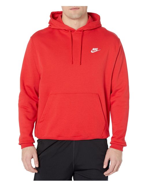 Nike Red Nsw Club Hoodie Pullover for men