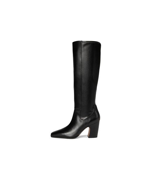 Franco Sarto Black Jonie Wide Calf Boots, Leather