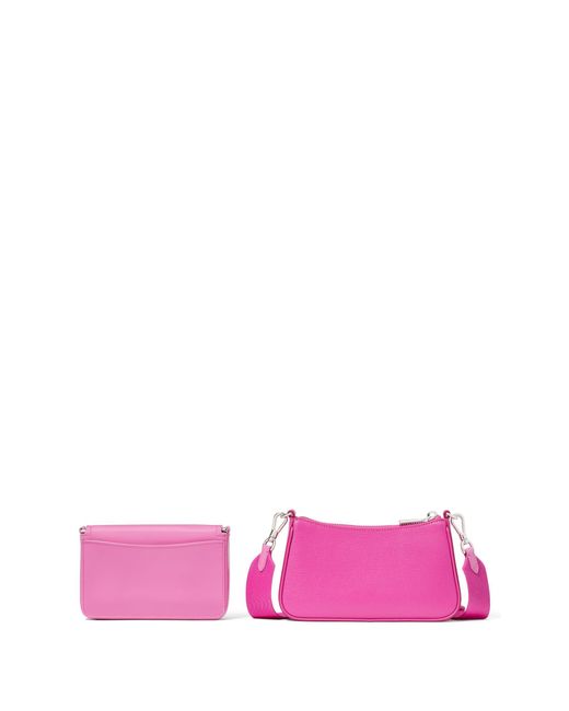 Kate Spade Pink Double Up Patent Saffiano Leather Double -up Crossbody