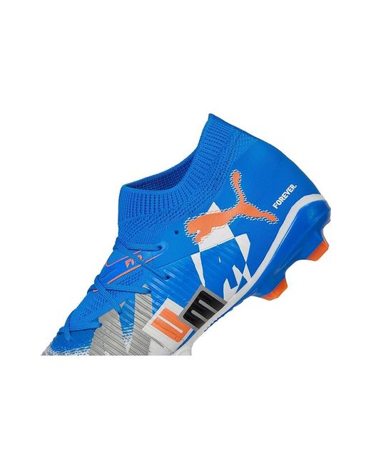 PUMA Blue Future 8 Match Firm, Artificial Ground Soccer Cleats Soccer Shoes -Ultra-Feather- -Glowing 10 D for men