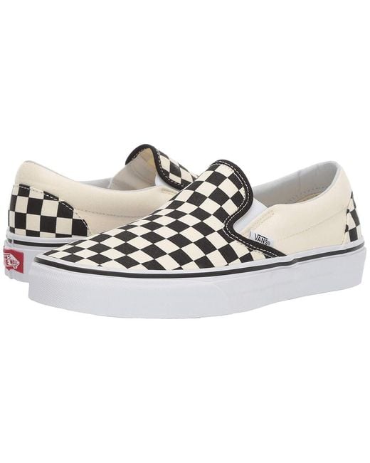 Vans Black Classic Slip On Checkerboard Skate Shoes And Checker/ (Canvas) 6.5