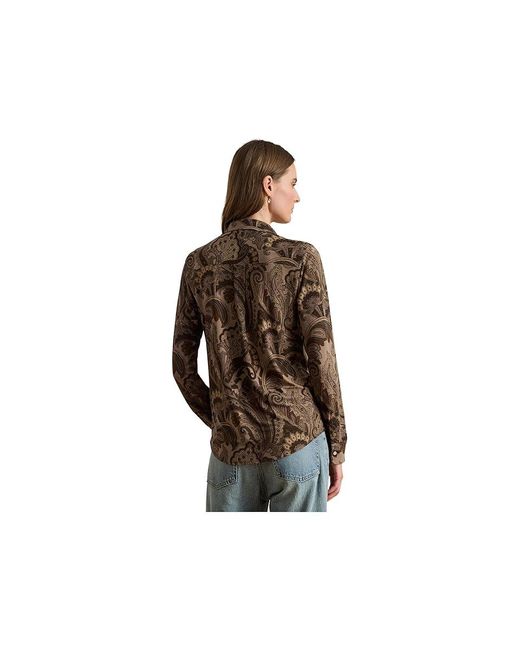Ralph Lauren Black Slim Fit Paisley Jersey Shirt Clothing, Elastane/Polyester