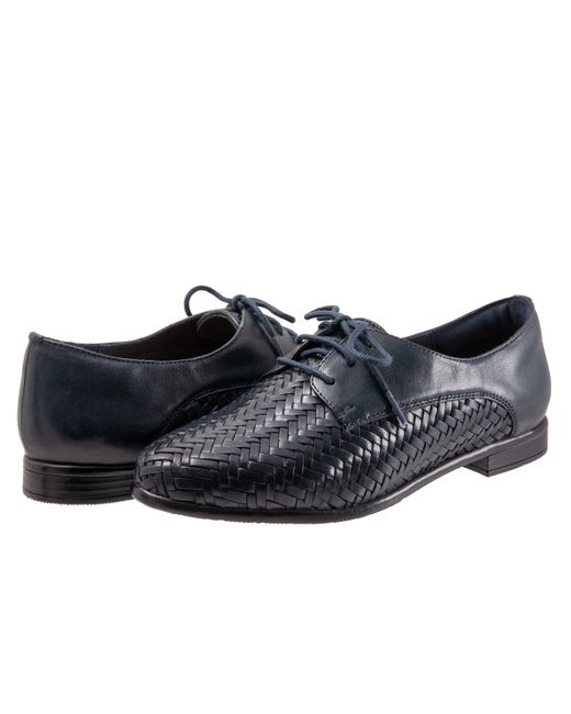 Trotters Leather Lizzie Herringbone In Navy Blue Lyst