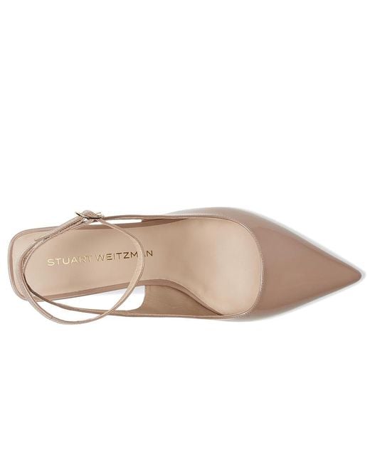 Stuart Weitzman Natural Vinnie 50 Strap Pump Shoes, Leather