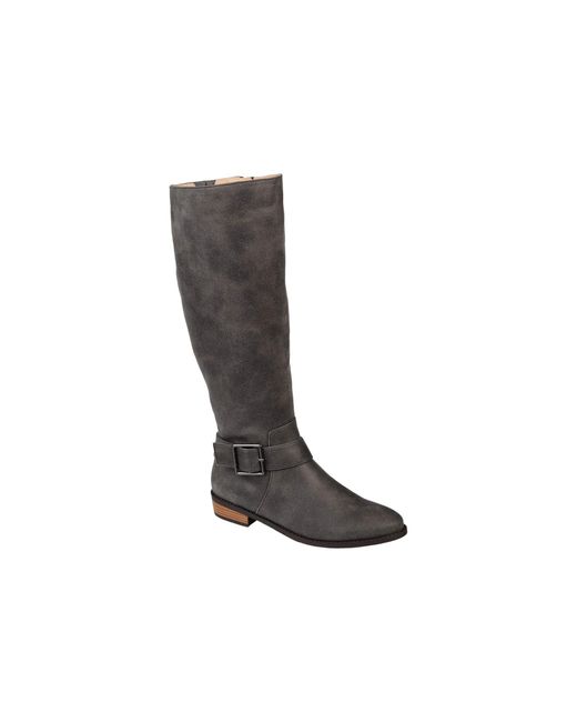 Journee Collection Winona Boot - Extra Wide Calf in Gray | Lyst