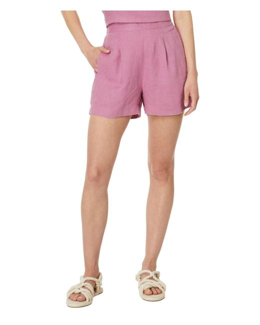 Madewell Pink Clean Pull-on Shorts In 100% Linen