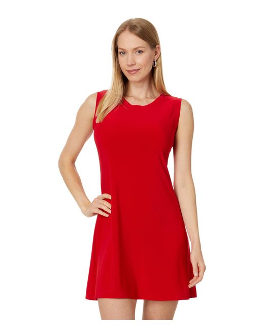 Norma Kamali Red Sleeveless Swing Mini Dress