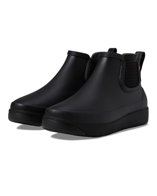 Bogs Black Kicker Rain Chelsea Ii ( Smooth) Shoes