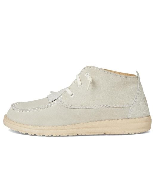 HeyDude Metallic Wendy Mid Elevated Flat Shoes, Suede