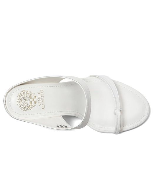 Vince Camuto White Brisa Toe Loop High Heel Mule Sandals Sandals 1, Leather