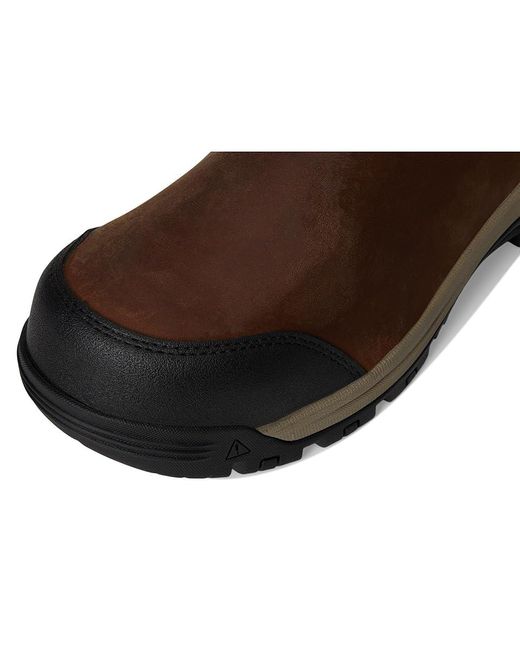 Keen Brown Evanston Pull-On Waterproof Boot (Carbon-Fiber Toe) Work Boots Bison/ 9.5 Ee for men