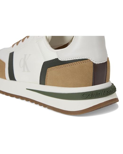 Calvin Klein White Picio Lace-Up Boots Medium Natural/ Textile for men