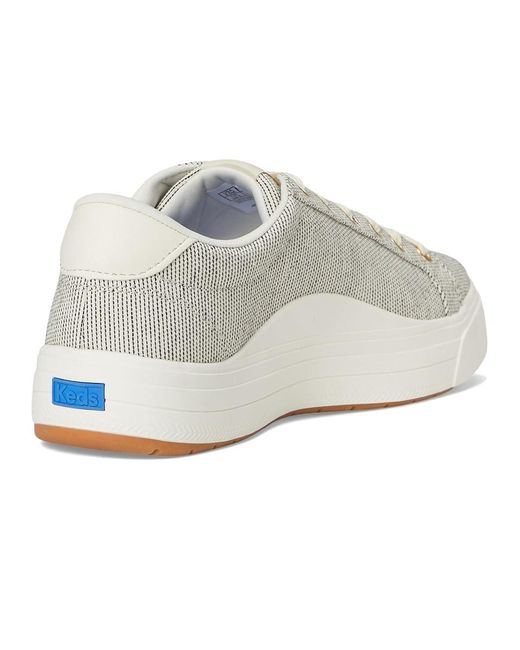 Keds White Park Lace Up Shoes Snow/Oatmeal Seed Stripe 10 B