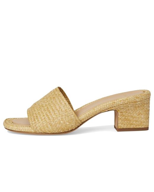 Vince Metallic Ariana Raffia Slide Sandals Wedge Shoes