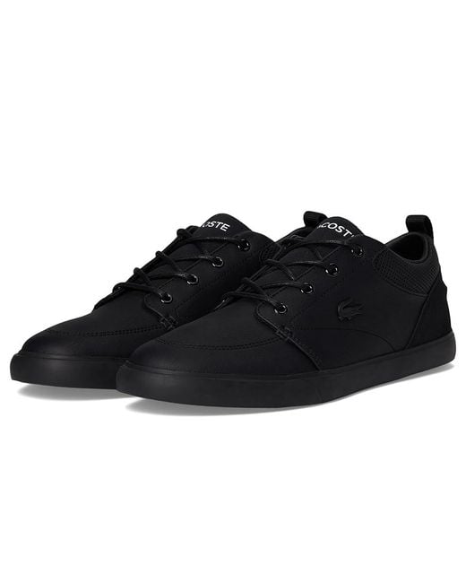 Lacoste Black Bayliss Leather Sneakers Shoes 9.5 D for men