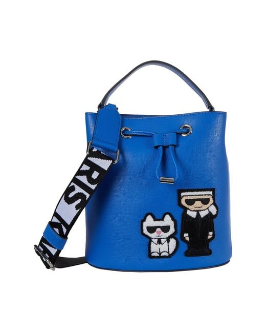 Karl Lagerfeld Blue Maybelle Bucket Bag