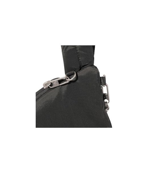Baggallini Black Securtex Anti-Theft Half Moon Sling Handbags, Nylon