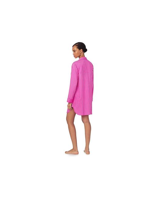 Ralph Lauren Red Long Sleeve Notch Collar Sleepshirt Pajama Sm (Us 4-6) Cotton/Rayon
