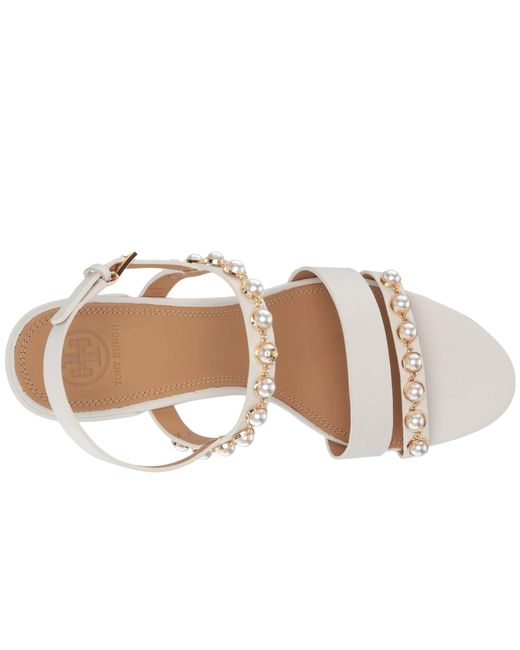 Tory Burch Leather 65 Mm Emmy Pearl Sandal - Save 70% - Lyst