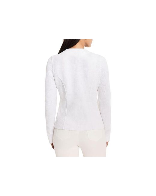 NIC+ZOE Black Zip Front Mix Knit Jacket Jacket Sm (Us 4-6) Cotton/Nylon/Polyester