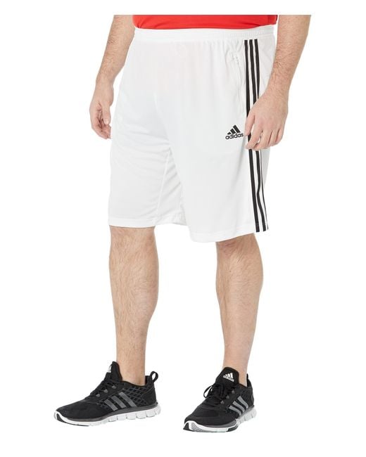 adidas Big Tall Designed 2 Move 3stripes Primeblue Shorts in White for
