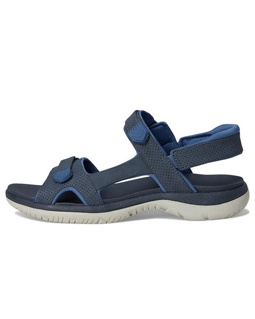 Dr. Scholls Blue Adelyn Wedge Shoes, Faux Leather/Textile