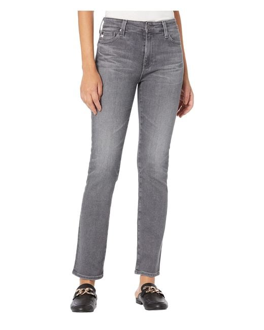 AG Jeans Mari Highrise Slim Straight In 16 Years Division in Gray Lyst