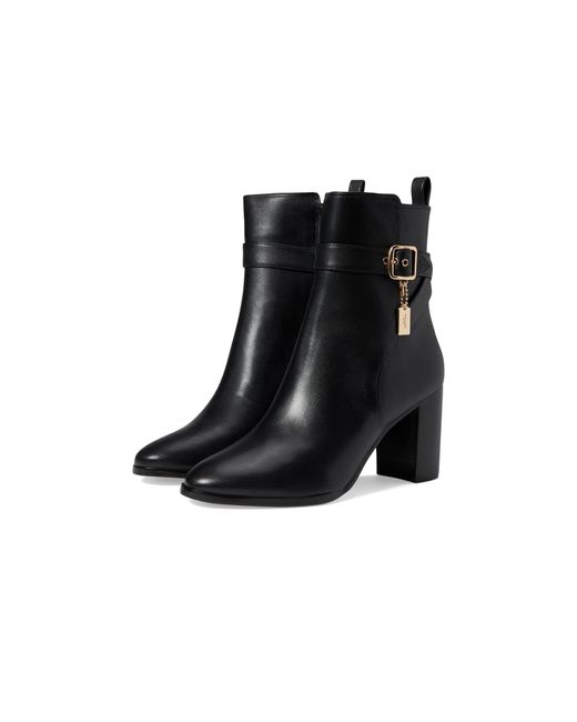 COACH Olivia Leather Bootie in Black | Lyst