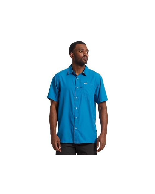 Columbia Blue Slack Tidetm Camp Shirt Short Sleeve Button Up, Polyester for men