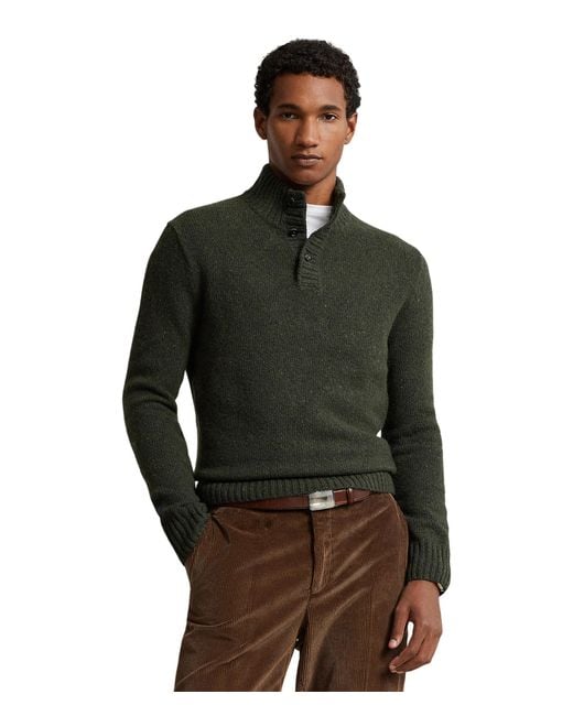 Polo Ralph Lauren Wool-blend Mockneck Sweater in Green for Men | Lyst
