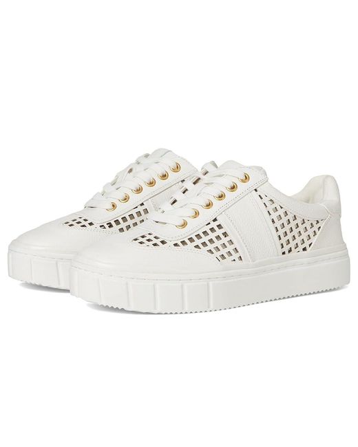 Vince Camuto White Raiden Cut-Out Platform Sneakers Shoes, Leather