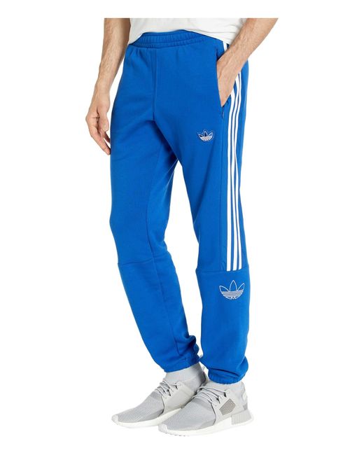 Adidas Originals Blue Outline Fleece Pants for men
