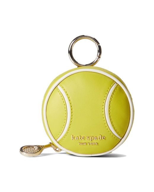 Kate Spade Green Courtside Smooth Leather Tennis Ball Coin Purse