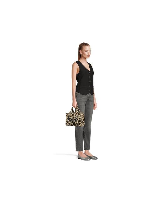 COACH Black Cargo Tote 26 With Leopard Print Tote Handbags, Cotton/Textile