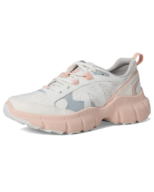 Merrell White Clover Tech Sneaker Shoes, Leather/Suede/Synthetic
